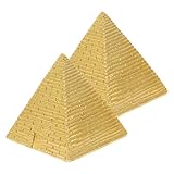 2PCS Egyptian Pyramid Statue,Mini Pyramid Model Ancient Egyptian Collectibles for Home Office Fireplace Bookshelf Cabinet