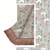 Voyage Maison Hermione Throw – Bee Floral Printed Luxury British Designer (Silver - 200x136cm)