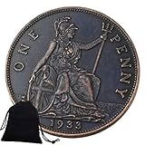 Jearls 1933 UK England 1 Penny George Great Britain Coin Shilling Coin-UK Old Coin-Commemorative Coin-Great England Coins-Discover History of UK Coins Favorite gift