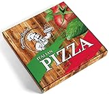 80-Pack 12" Printed Cardboard Pizza Boxes - Premium Flat Packaging for Pizzerias, Catering & Takeout - Durable, Grease-Resistant, Eco-Friendly, Recyclable & Imported - For Pizza Delivery, Food Storage