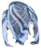 SHEMAGH SCARF ARMY ISSUE ARAB MILITARY FORCES SAS BIKER NECK WARMER (Navy and White, One Size)