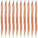 10 Pieces Universal Automotive Strap Ground Cable Heavy-duty Engine Earth Car Earth Strap Braided Flexible Earthing Strap for Bridge Accessories Grounding Wire Electric Box Connection