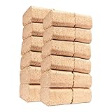 100% Natural RUF Heat Briquettes Alder Birch Dry Wood - 12 Bricks 10kg - Low 10% Moisture Easy to Light - Low Ash Eco Friendly for Open Fire Stove Fuel Wood Burner Chiminea (24 Bricks- 20kg)