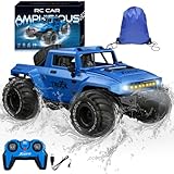 BORSCELLOR Remote Control Car, Amphibious RC Cars 1:16 Waterproof Remote Control Monster Truck Toys for Boys, Off-Road Stunt RC Vehicle 360° Rotation with LED Light for Adults Kids