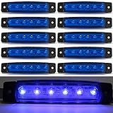 20pcs Amber Side Marker Lights 12V,Universal 6 LED Indicators Side Marker Lights Front Rear Side Light Position Lamps for Trailer Truck Caravan Camper Van Lorry Bus Tractor Motorhome (Blue, 10PX)