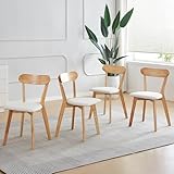 Solid Wood Dining Chairs Set of 4 Kitchen Chairs with Solid Frame and legs (Louis With Padded Seat, 4)