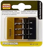PROXXON 27116 Solid Carbide End Mill Set 3 Piece Set