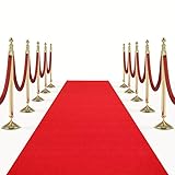 Buystarget 4.5m Red Carpet Durable Fabric Roll Hollywood Floor Runner Oscars VIP Party Aisle Decoration Movie Prop Event Awards Evening Indoor Outdoor Runway Rug