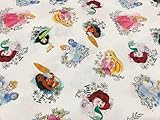 Princess Fabric, Frozen Fabric, Children's Fabrics, 100% Cotton, Crafts and Crafts, 1m x 140cm