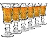 JAIEF 45ml Sherry Glasses, Lead-Free Glass, Clear Heavy Base Shot Glasses (Set of 6)