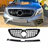 Auto Perfectionists UK Front Panamericana GT GTR Grill Compatible With Mercedes Vito W447 2014-2019 ABS Gloss Black