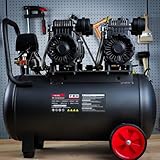 TEH TAC50L Air Compressor, 50L Oil-Free, Low-Noise, 4HP 3000W, 8 Bar 116 PSI, 420 L/min, 100% Copper Motor