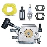 AUMEL 4203 120 0601 Carburetor Fuel Filter Line Gasket w/Spark Plug Kit for Stihl SR320 SR340 SR380 SR400 SR420 BR320 BR340 BR380 BR400 BR420 Backpack Blowers Parts.