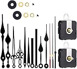 Aloneaka Silent Quartz Clock Movement, Long and Short Shaft with Hands Battery Powered, Wall Clock Mechanism Motor Replacement DIY Repair Parts
