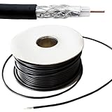 50m Outdoor Coaxial Cable – External RG6 Coax Wire Reel Braid Drum – TV Aerial Satellite/Sat Freeview CCS - Loops
