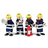 Tidlo Wooden Firefighter Figures Set with Accessories