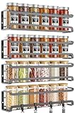 TRAYINDALY Spice Rack Wall Mounted 4 Pack, Space-Saving Spice Organiser for Spice Jars And Seasonings, Adhesive Hanging Spice Racks Organizers For Inside Cupboard, Kitchen Door Storage Shelf