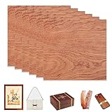 6 Pieces Bubinga Brazilian Rosewood Plywood, 30cmx30cm Unfinished Wood for Laser Engraving CNC Cutting Crafts Painting