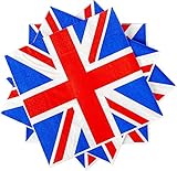SHATCHI 25Pcs Union Jack Napkins King's Coronation Decorations Party Great Britain GB UK Souvenir Serviettes Tableware Supplies Sporting Events Pub BBQ Royal Theme, Red White Blue