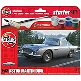 Airfix Starter Set - A55011 Aston Martin DB5 Model Building Kit - Plastic Model Car Kits for Adults & Children 8+, Set Includes Decals, Humbrol Acrylic Paints, Brushes & Poly Cement - 1:43 Scale Model