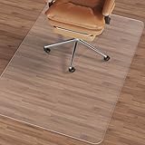 NATRKE Clear Office Chair Mat for Hard Floor, Transparent Computer Desk Chair PVC Mat for Furniture Wooden Floor Protector for Home Office, BPA and Phthalate Free, 122x92 cm (48"x36")