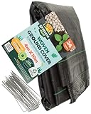 Growers Own Woven Ground Cover & Weed Control Membrane – 4m x 10m Heavy Duty & UV Stabilised Permeable Weed Barrier Fabric for Garden, Greenhouse, Mulching & More. 8 Ground Pegs Included. 1 Pack