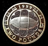 UK-Delightech 1999 Unblemished Brilliant Rugby World Cup £2 PROOF Coin - £2 Two Pound With Capsule Holder in a Pouch Wallet