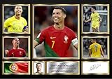 Cristiano Ronaldo Signed Autograph Photograph Display - Perfect for Football Fans, A4 Poster Print (297x210mm) - Limited Edition Autograph Fan Gift – Collectible Memorabilia Merchandise