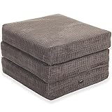 Gilda Adult Z Bed Futon Mattress Chairbed Footstool Morphing Furniture Grey