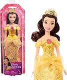 Mattel Disney Princess Dolls, Belle Posable Fashion Doll with Sparkling Clothing and Accessories, Disney Movie Toys, HLW11