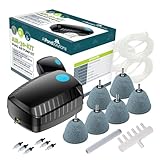 AllPondSolutions Outdoor Koi Fish Pond Air Pump Kit Air Stones Included, Air Hose, Return Valve 30 Litre/Minute Flow Rate