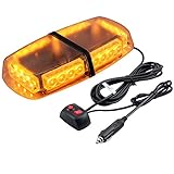 PROZOR Flashing Beacon Light 24LEDs 24W Amber Strobe Lights with Magnetic Base and 5m/16.4ft Cable 7 Modes Recovery Lights Car Emergency Light IP65 Waterproof for 12V Tractors Cars Truck SUV
