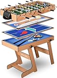 SereneLife Multi Game Table,121cm Arcade Sports Game with Accessories, Table Tennis, Hockey, Billiards, Football, Table Football, All in One, Indoor and Outdoor Family Kids Adults