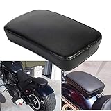 OSAN Seat Cushion Leather Pillion Pad Black 6 Suction Cup Rear Passenger Seat for Harley/Cruiser/Chopper/Custom Bikes