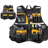 Adjustable Tool Vest - Heavy Duty Work Vest, Ultra Anti Wear Construction Utility Gear | Breathable Safety Tool Belt Suspenders, Comfortable Durabel Equipment for Outdoor Building, Woodworking, Trade