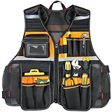 WINHUNT Work Vest with Multiple Pockets, Strong Oxford Fabric Vest, Reflective Vest Tool Vest for Electrician, Carpenter, Worker