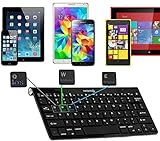 Navitech Black Wireless Bluetooth Multi OS Keyboard Compatible With All Android/Windows & IOS Tablets Including The Kurio Tab 2 Motion