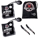 MIGHTYWEDGE Air Pump Wedge 5 Piece Kit - Inflatable Lifter Tool Each for Car, Door, Window, Shower Fittings - 2 Shims, 2 Pry Crowbars & 1 Drawstring Bag - 16.5 cm x 15 cm Together 300kg Lift Capacity