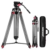 NEEWER 79"/200cm Video Tripod, Heavy Duty Aluminum Alloy Camera Tripod Stand with 360° Fluid Drag Head, QR Plate Compatible with Canon Nikon Sony and Other DSLR Camera Camcorder, Load Up to 17.6lb/8kg