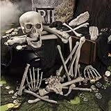 JUNHAO-SHOP Halloween Posable Skeleton - 170CM Realistic Life Size Human Skeleton Bones with Movable Joints for Halloween Haunted House Decoration (28Pcs/Bag)