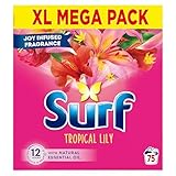 Surf Tropical Lily Washing Powder joy-infused fragrance with natural essential oil lasting up to 12 hours in wear for brilliantly clean laundry every time 75 washes 3.75 kg