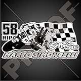 Marco SIMONCELLI 58 RIP 6" (155mm) Vinyl Bike-Helmet Sticker, Decal