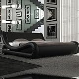 SANA SLEEP 5FT King Size Designer Volo Italian Modern Leather Bed Frame - Black
