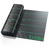 Velway Weed Control Membrane Heavy Duty - 1x10M Weed Control Barrier Fabric Landscape Ground Cover for Artificial Grass Patios Paths Flower Beds - Weed Suppressant Membrane