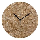 famyily Marble French Gold Bathroom Clock Wall Mount Clock Battery Operated for Bedroom 10Inch Gold