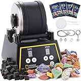 National Geographic Professional Rock Tumbler Kit- Stone Polisher for Kids and Adults, Complete Kit with Durable Tumbler, Rocks, Grit, and GemFoam Polisher, A Great STEM Hobby