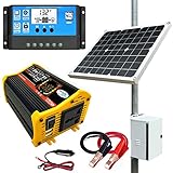 oUyOo Solar Panel Kit, Solar Power System with 4000W Power Inverter And Panels, Complete Solar Power System with Battery And Inverter for Home House Shed Farm RV Boats
