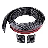 Rear boot Trunk Lip universal rear Spoiler carbon fibre,1.5m/4.9ft Carbon Fiber Soft Rubber Car Rear Roof Trunk Spoiler Wing Lip Sticker (Black)