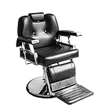 Salon Barber Chair, PALDIN Classic Hydraulic Reclining Beauty Hairdressing Professional Haircut Chair Styling Swivel Chair Height Adjustable PU Leather (Black)(Includes 2 packages)