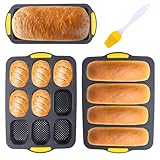 Gachiwar Bread Tins for Baking, 4 Pieces of Bread Making Accessories, Silicone Loaf Tin Easy to Pop Mould for Air Fryer Oven